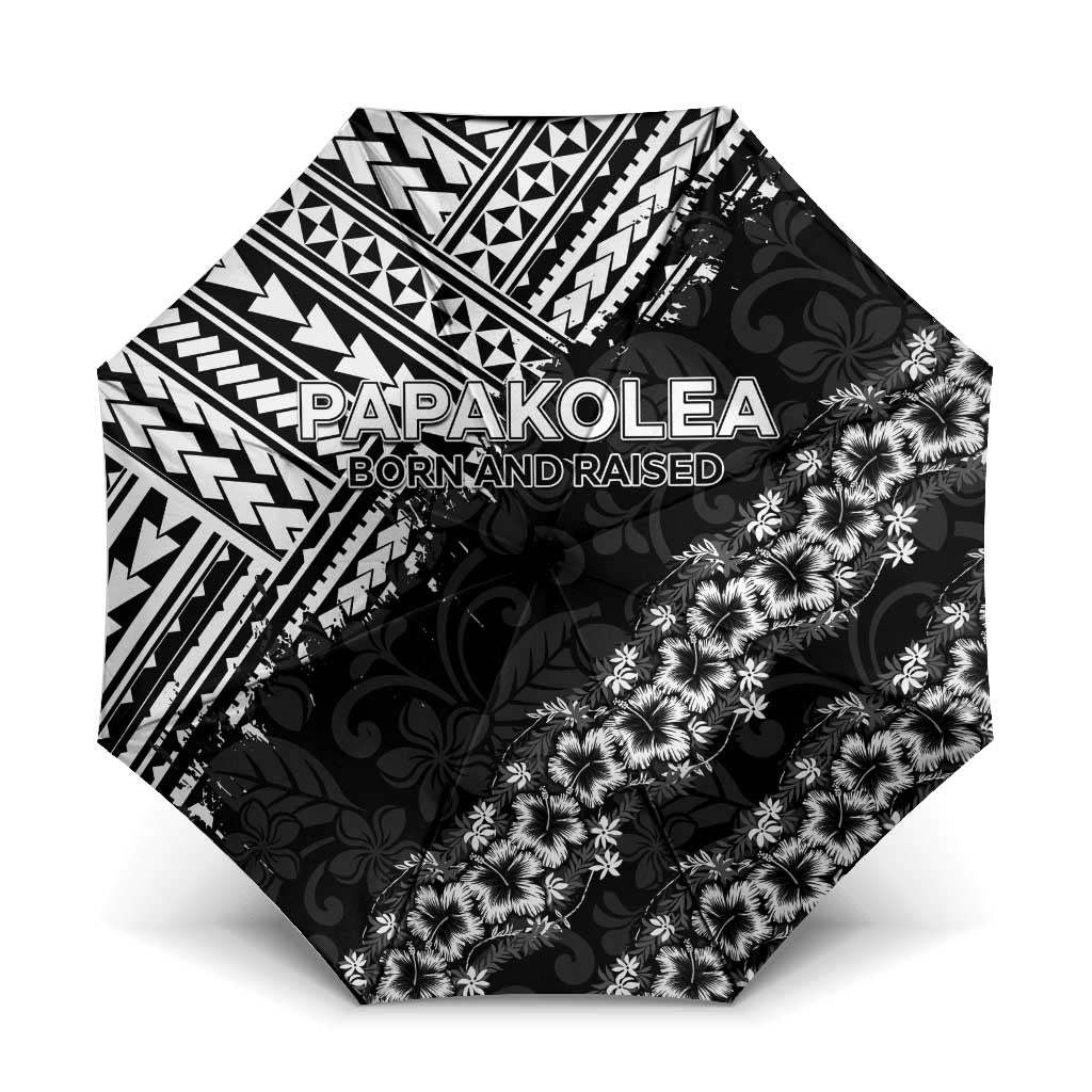 Hawaii Papakolea Born And Raised Umbrella Hawaiian Tribal Pattern LT05 One Size Folded 11.42 inch Opened Diameter 37.4 inch Black - Polynesian Pride