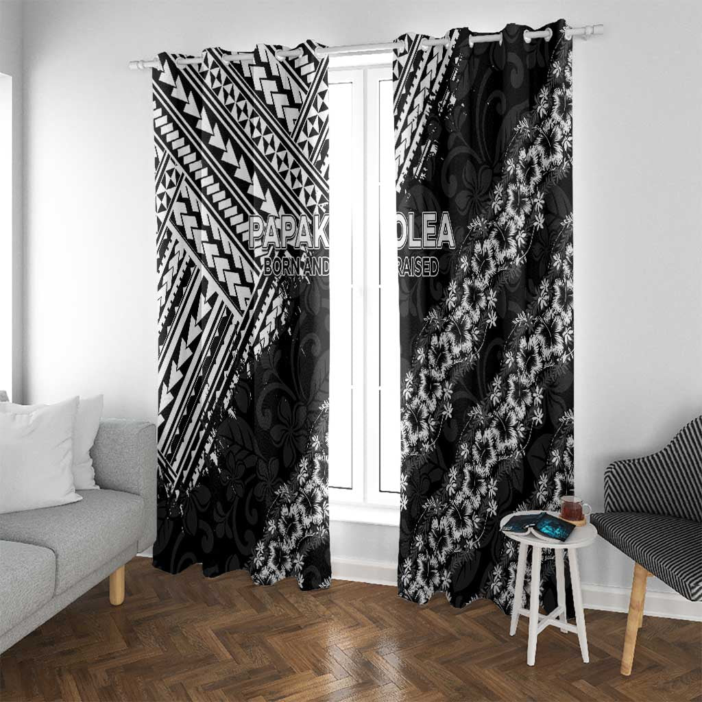 Hawaii Papakolea Born And Raised Window Curtain Hawaiian Tribal Pattern LT05 With Grommets Black - Polynesian Pride