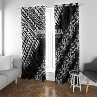Hawaii Papakolea Born And Raised Window Curtain Hawaiian Tribal Pattern LT05 With Grommets Black - Polynesian Pride