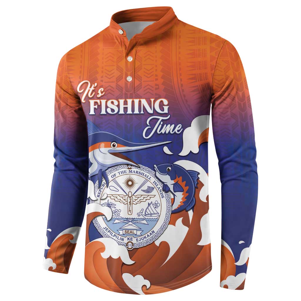 Marshall Islands Fishermen's Day Button Sweatshirt It's Fishing Time LT05 - Polynesian Pride