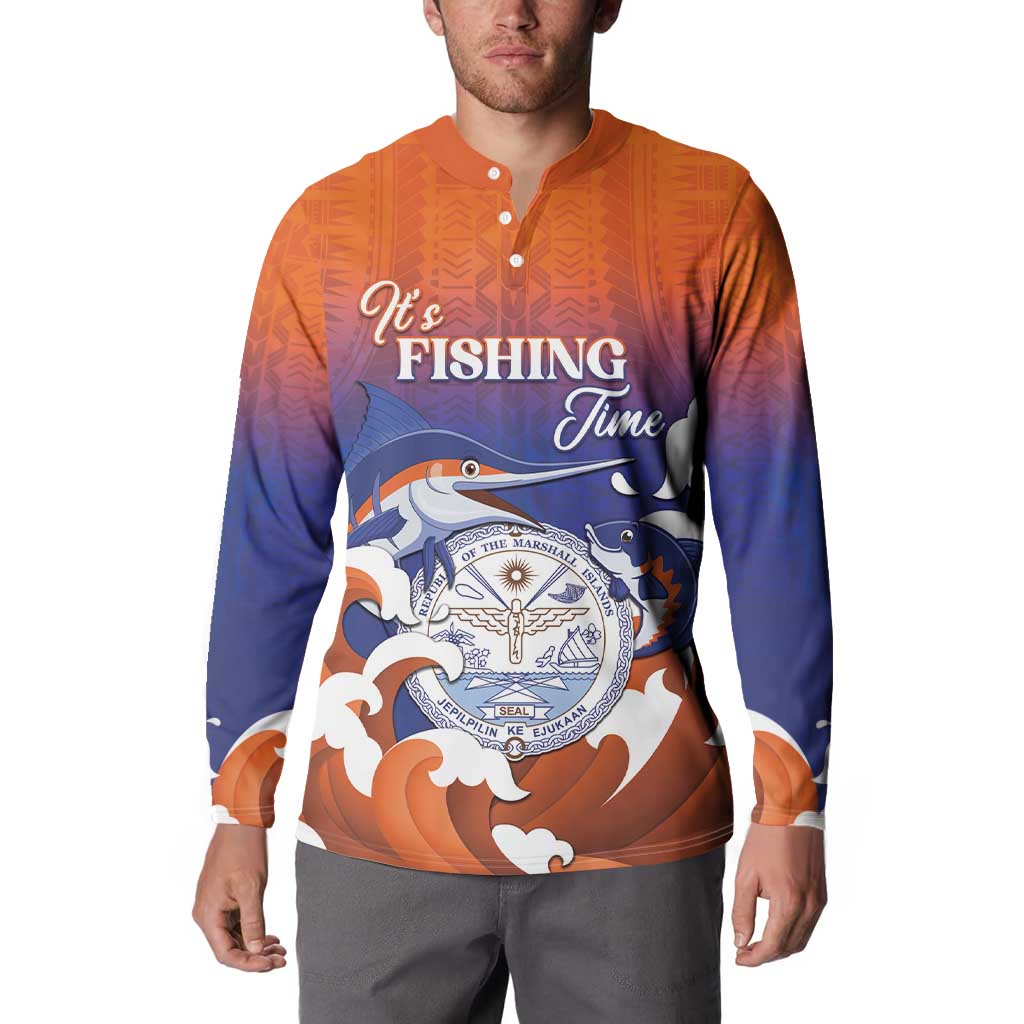 Marshall Islands Fishermen's Day Button Sweatshirt It's Fishing Time LT05 - Polynesian Pride