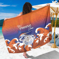 Marshall Islands Fishermen's Day Sarong It's Fishing Time LT05 One Size 44 x 66 inches Orange - Polynesian Pride
