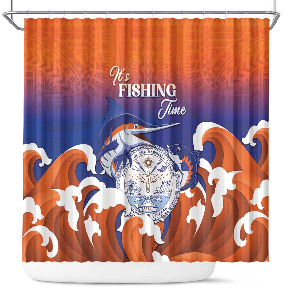 Marshall Islands Fishermen's Day Shower Curtain It's Fishing Time