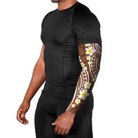 Plumeria With Brown Polynesian Tattoo Pattern Arm Sleeves LT05 - Polynesian Pride