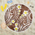 Plumeria With Brown Polynesian Tattoo Pattern Beach Blanket