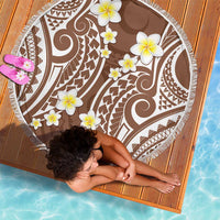 Plumeria With Brown Polynesian Tattoo Pattern Beach Blanket LT05 - Polynesian Pride