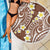 Plumeria With Brown Polynesian Tattoo Pattern Beach Blanket