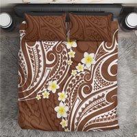 Plumeria With Brown Polynesian Tattoo Pattern Bedding Set LT05 Brown - Polynesian Pride
