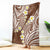 Plumeria With Brown Polynesian Tattoo Pattern Blanket