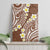 Plumeria With Brown Polynesian Tattoo Pattern Canvas Wall Art