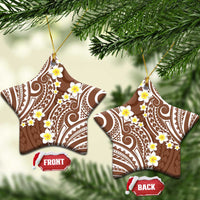 Plumeria With Brown Polynesian Tattoo Pattern Ceramic Ornament LT05 Star Brown - Polynesian Pride