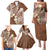 Plumeria With Brown Polynesian Tattoo Pattern Family Matching Puletasi and Hawaiian Shirt