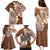 Plumeria With Brown Polynesian Tattoo Pattern Family Matching Puletasi and Hawaiian Shirt