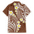 Plumeria With Brown Polynesian Tattoo Pattern Family Matching Short Sleeve Bodycon Dress and Hawaiian Shirt