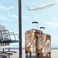 Plumeria With Brown Polynesian Tattoo Pattern Luggage Cover LT05 - Polynesian Pride