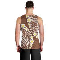 Plumeria With Brown Polynesian Tattoo Pattern Men Tank Top LT05 - Polynesian Pride