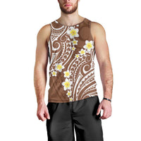 Plumeria With Brown Polynesian Tattoo Pattern Men Tank Top LT05 - Polynesian Pride