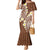 Plumeria With Brown Polynesian Tattoo Pattern Mermaid Dress