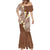 Plumeria With Brown Polynesian Tattoo Pattern Mermaid Dress