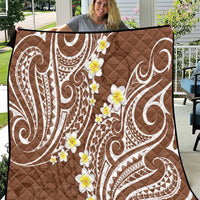 Plumeria With Brown Polynesian Tattoo Pattern Quilt LT05 Brown - Polynesian Pride