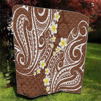 Plumeria With Brown Polynesian Tattoo Pattern Quilt LT05 - Polynesian Pride