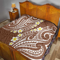 Plumeria With Brown Polynesian Tattoo Pattern Quilt LT05 - Polynesian Pride