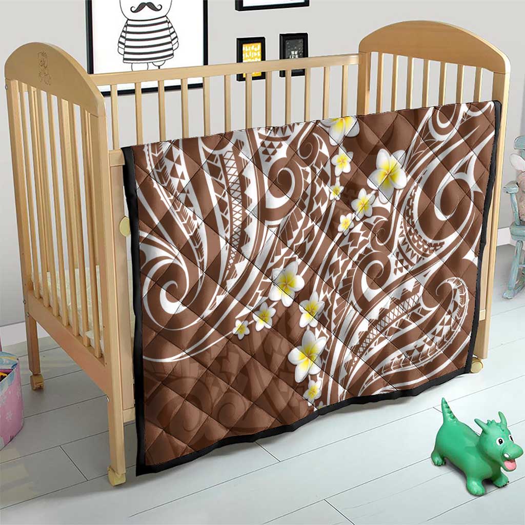 Plumeria With Brown Polynesian Tattoo Pattern Quilt LT05 - Polynesian Pride