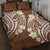 Plumeria With Brown Polynesian Tattoo Pattern Quilt Bed Set