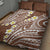 Plumeria With Brown Polynesian Tattoo Pattern Quilt Bed Set