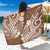 Plumeria With Brown Polynesian Tattoo Pattern Sarong