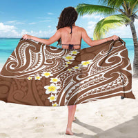 Plumeria With Brown Polynesian Tattoo Pattern Sarong LT05 - Polynesian Pride
