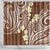 Plumeria With Brown Polynesian Tattoo Pattern Shower Curtain