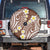 Plumeria With Brown Polynesian Tattoo Pattern Spare Tire Cover