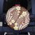 Plumeria With Brown Polynesian Tattoo Pattern Spare Tire Cover