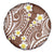 Plumeria With Brown Polynesian Tattoo Pattern Spare Tire Cover