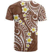 Plumeria With Brown Polynesian Tattoo Pattern T Shirt LT05 - Polynesian Pride