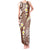 Plumeria With Brown Polynesian Tattoo Pattern Tank Maxi Dress