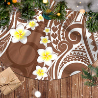 Plumeria With Brown Polynesian Tattoo Pattern Tree Skirt LT05 - Polynesian Pride