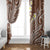 Plumeria With Brown Polynesian Tattoo Pattern Window Curtain