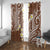 Plumeria With Brown Polynesian Tattoo Pattern Window Curtain