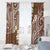 Plumeria With Brown Polynesian Tattoo Pattern Window Curtain