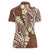 Plumeria With Brown Polynesian Tattoo Pattern Women Polo Shirt