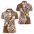 Plumeria With Brown Polynesian Tattoo Pattern Women Polo Shirt