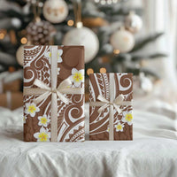 Plumeria With Brown Polynesian Tattoo Pattern Wrapping Paper LT05 - Polynesian Pride
