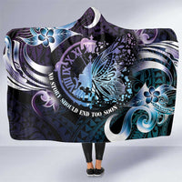 Polynesia Suicide Prevention Awareness Hooded Blanket No Story Should End Too Soon LT05 One Size Purple - Polynesian Pride