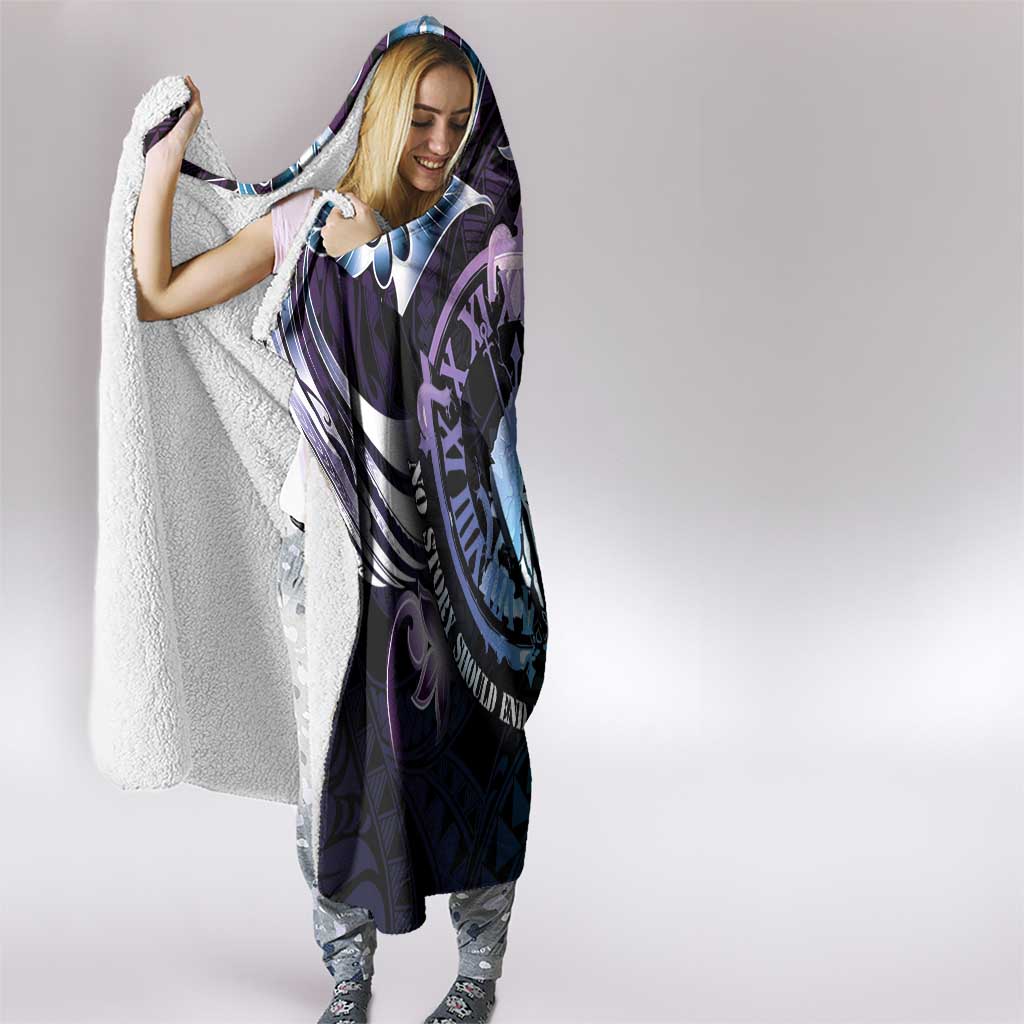 Polynesia Suicide Prevention Awareness Hooded Blanket No Story Should End Too Soon LT05 - Polynesian Pride