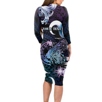 Personalised Polynesia Suicide Prevention Awareness Long Sleeve Bodycon Dress No Story Should End Too Soon LT05 - Polynesian Pride