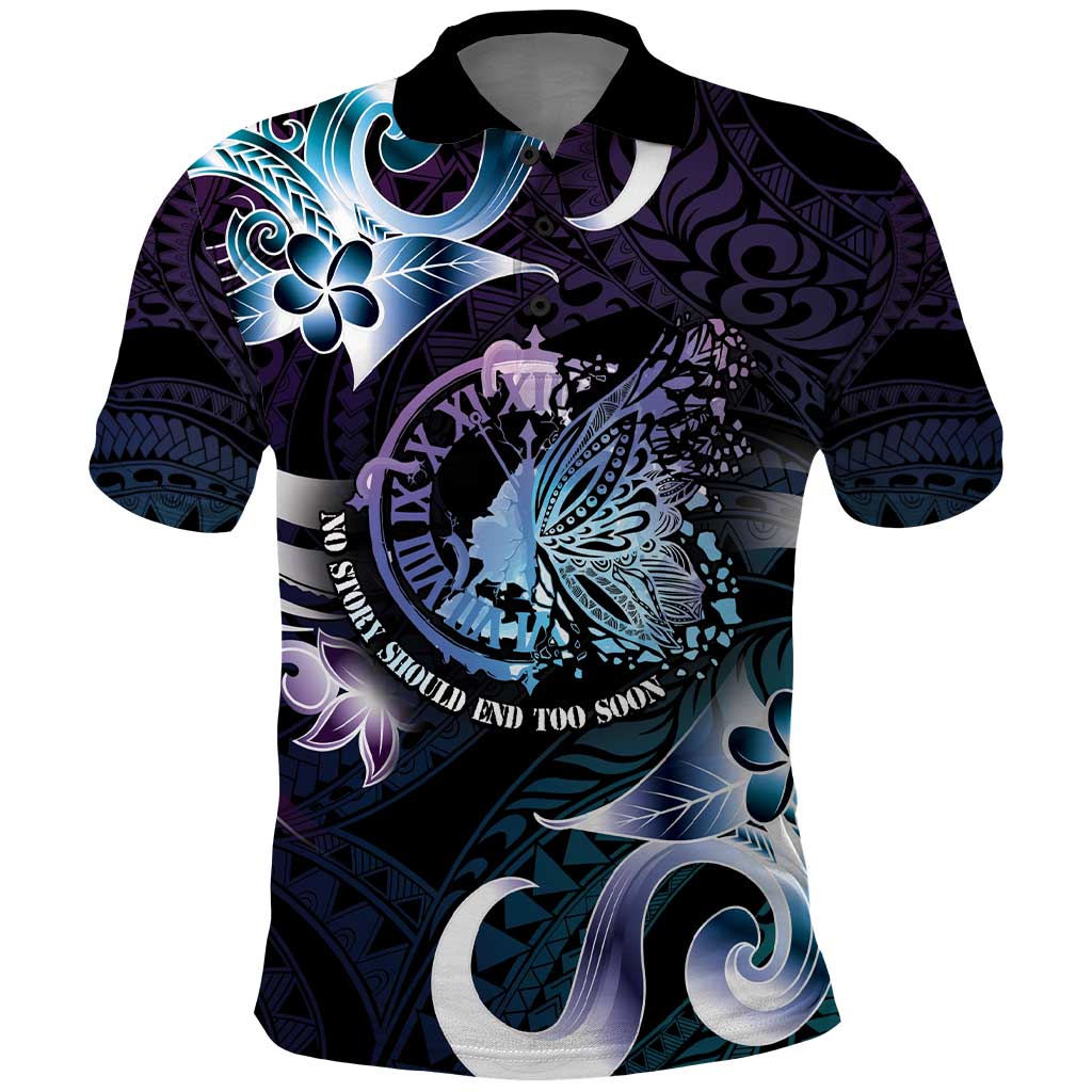 Personalised Polynesia Suicide Prevention Awareness Polo Shirt No Story Should End Too Soon LT05 Purple - Polynesian Pride