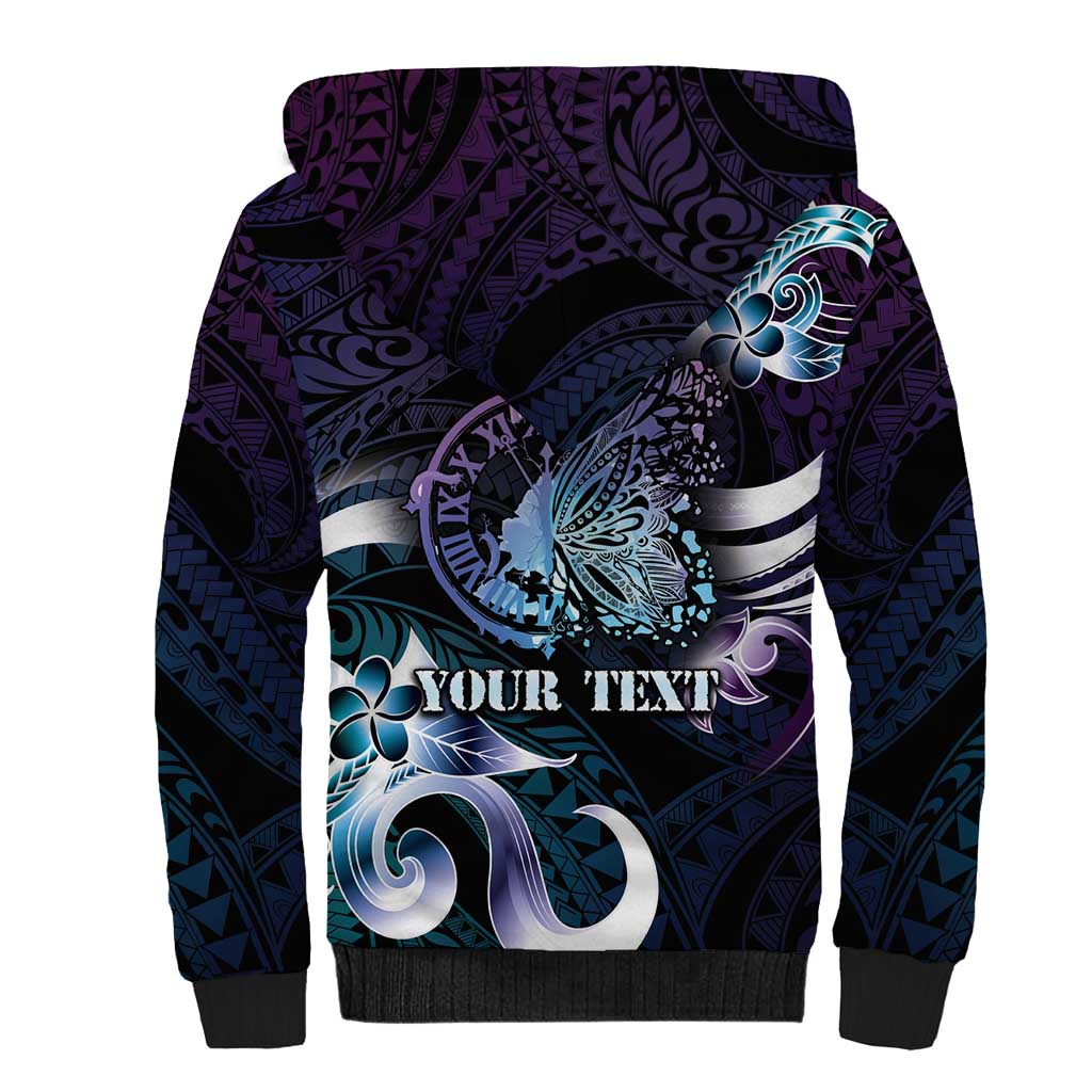 Personalised Polynesia Suicide Prevention Awareness Sherpa Hoodie No Story Should End Too Soon LT05 - Polynesian Pride