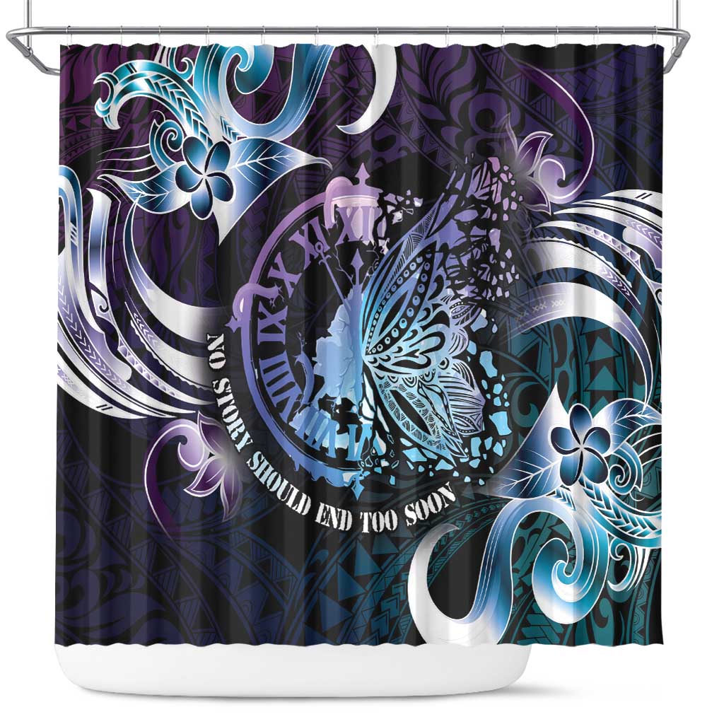 Polynesia Suicide Prevention Awareness Shower Curtain No Story Should End Too Soon LT05 Purple - Polynesian Pride